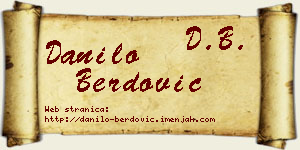Danilo Berdović vizit kartica